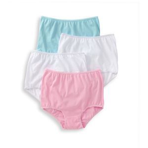 Teri Cotton Full Cut Brief Panties - 4 Pack -  Assorted  122